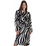 teplý huňatý župan pro ženy či dívky zvířecí vzor ZEBRA 1Z1574 černá – Zboží Dáma