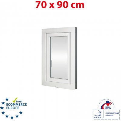Okna Hned Plastové okno 70x90 cm bílé otevíravé i sklopné levé – Zboží Mobilmania