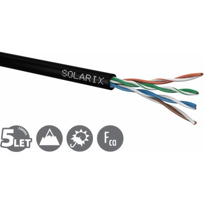 Solarix SXKD-5E-UTP-PE venkovní UTP, Cat5E, drát, PE, box, 100m – Zbozi.Blesk.cz