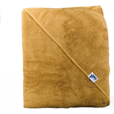 Kikko BIO bavlněná froté osuška s kapucí XKKO Organic 90x90 Honey Mustard – Sleviste.cz
