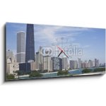 Obraz s hodinami 1D panorama - 120 x 50 cm - Amazing Gold Coast in Chicago Amazing Gold Coast v Chicagu – Hledejceny.cz
