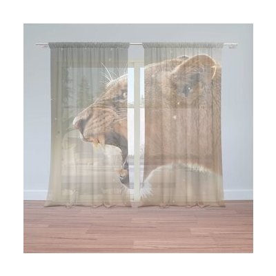 Sablio Záclony Rozzuřená lvice: 2ks 150x250cm – Hledejceny.cz