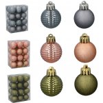 Pro-Tech shop Sada 24 vánočních koulí 3cm olivová / měděná / grafitová mix vzorů 69483 – Hledejceny.cz