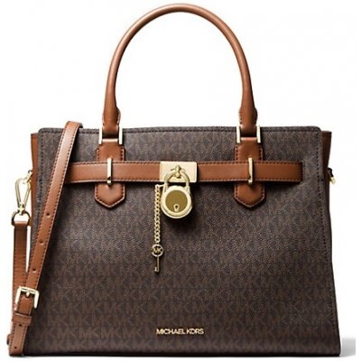 Kabelka Michael Kors London medium logo hnědá – Hledejceny.cz