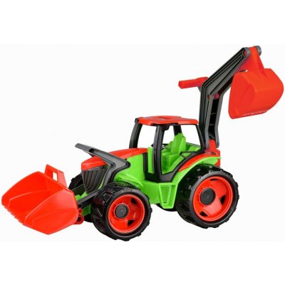 LENA Traktor se lžící a bagrem plast červeno-bílý 65 cm