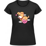 Gildan Soft-Style Design se srdíčkem a psem Černá – Sleviste.cz