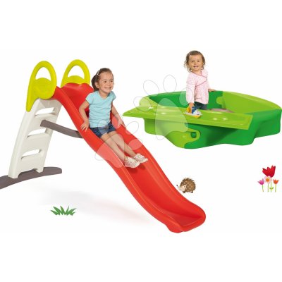 Smoby Set skluzavka Toboggan Funny a pískoviště s krytem 200 cm – Zbozi.Blesk.cz