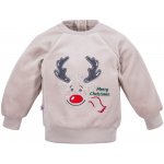 Eevi Dětská velurová mikina Hi Reindeer béžová – Zboží Dáma