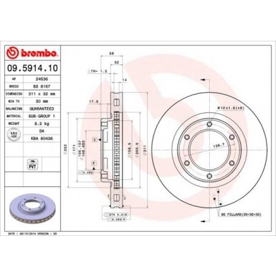 Brzdový kotouč BREMBO 09.5914.10 (09591410)