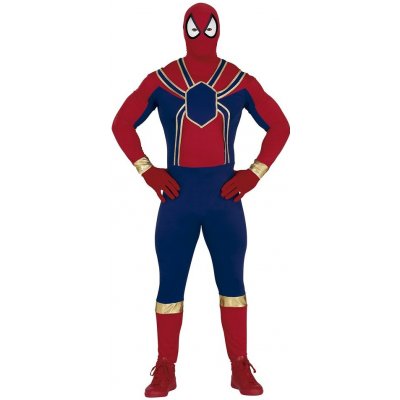 Fiestas Guirca FIESTAS GUIRCA Spider Hero – červený modrý a zlatý super pavoučí outfit s maskou a kombinézou – Zboží Mobilmania