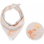 Biante dětský bavlněný šátek Sandra SA-525 Veverky s květinami na šedobéžovém – Zboží Dáma