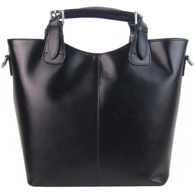 DIVAS BAG kožená velká dámská shopper kabelka černá – Zboží Mobilmania