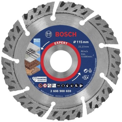 Bosch Accessories 2608900659 EXPERT MultiMaterial diamantový řezný kotouč Průměr 115 mm Ø otvoru 22.23 mm kámen, beton, – Zboží Mobilmania