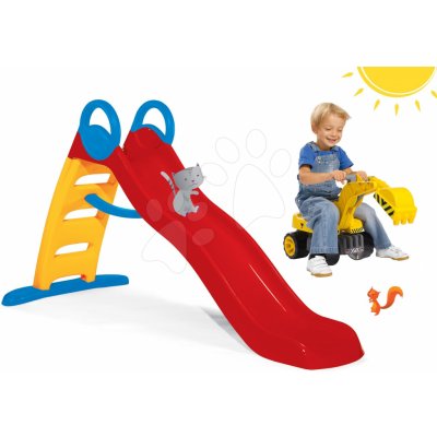 Smoby Set šmykľavka Funny Toboggan 2 m+bager Maxi Power so sedadlom SM820401-3 73 cm – Zboží Mobilmania