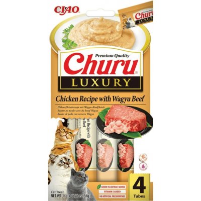 Churu Cat Luxury Chicken Recipe with Wagyu Beef 4 x 14 g – Zboží Mobilmania