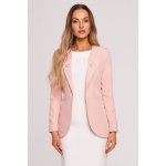 Moe Tailcoat sako dámské bez zapínání s ozdobnými knoflíky M665 Pudrová – Zboží Dáma