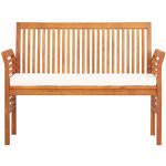 VidaXL 2místná zahradní lavice s poduškou 120cm masivní akáciové dřevo – Zboží Dáma