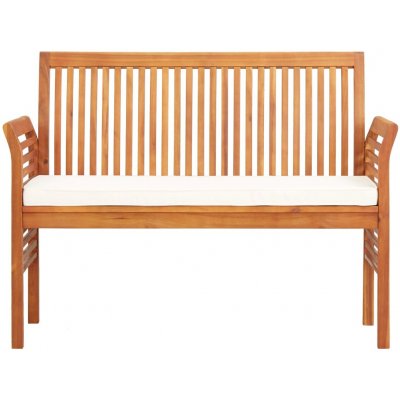 VidaXL 2místná zahradní lavice s poduškou 120cm masivní akáciové dřevo – Zboží Dáma