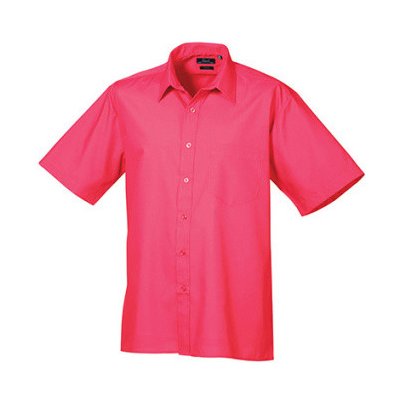 Premier Workwear pánská košile s krátkým rukávem PR202 hot pink
