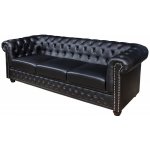 Interior DE Chesterfield 3M 205 cm černá umělá kůže POH41447 – Hledejceny.cz