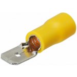 Faston konektor 6,3 mm poloizolovaný žlutý/ samec