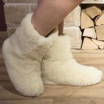 Ovčí věci vlněné TV bačkory protiskluzová podrážka bílé – Zboží Dáma