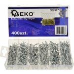 GEKO G02927 Trhací nýty hliníkové, 2.4 x 6 - 4.8 x 10 mm, plochá hlava, sada 400 kusů – Zboží Dáma