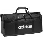 adidas Linear Duffel L BLACK/BLACK/WHITE černá 65 L – Zboží Mobilmania