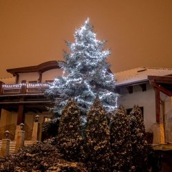 VOLTRONIC Vánoční řetěz 60 m 600 LED studeně bílý ovladač