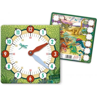Papírové hodiny, procvičovací, DINOSAUŘI, 21 cm, 1 kus – Sleviste.cz