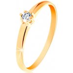 Šperky eshop zlatý prsten 585 kulatý diamant čiré v šesticípém kotlíku BT153.02 – Zboží Mobilmania