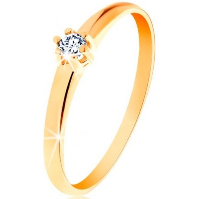 Šperky eshop zlatý prsten 585 kulatý diamant čiré v šesticípém kotlíku BT153.02 – Zboží Mobilmania