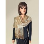 Classic Scarf slavnostní třpytivá zlatá šála s lurexem – Zboží Mobilmania