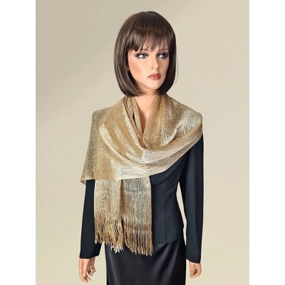 Classic Scarf slavnostní třpytivá zlatá šála s lurexem – Zboží Mobilmania