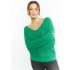 Dámský svetr a pulovr Monnari Svetry a vesty Dámský bavlněný svetr s výstřihem do V Bottle Green