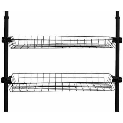 Košík do šatní skříně HERKULES 2 kusy, 83 x 38 x 8 cm, WENKO černá – Zboží Dáma