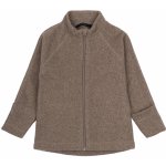 Mikk-Line dětská mikina na zip merino-fleece hnědá Melange Denver – Zboží Dáma