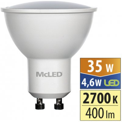 MCLED žárovka LED 5W-50 GU10 400lm 2700K 100° – Zbozi.Blesk.cz