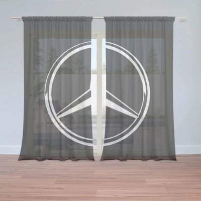 Sablio Záclony Logo 2 Černá: 2ks 150x250cm – Hledejceny.cz