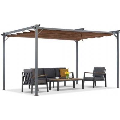 Garden Point terasová pergola La Palma 3x4m Hnědá – Zboží Mobilmania