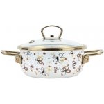 BELIS Smaltovaný rendlík se skleněnou poklicí 16 cm 1.25 l PREMIUM krémový 72916-116DPHN3 – Zboží Mobilmania