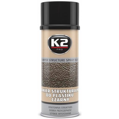 K2 Rychleschnoucí černá strukturální barva na plasty Bumper Spray, 400 ml (černá) – Sleviste.cz