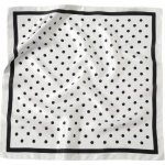 hedvábný šátek bílý s černými puntíky – Zboží Mobilmania