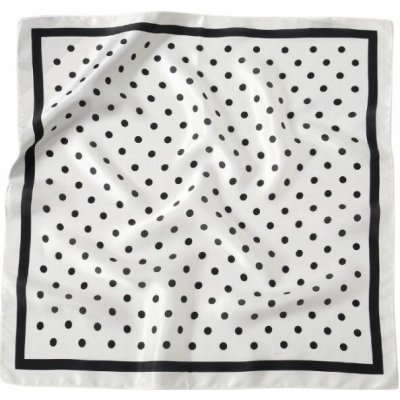 hedvábný šátek bílý s černými puntíky – Zboží Mobilmania