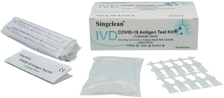 Hangzhou Singclean COVID-19 Test Kit Colloidal Gold Method 20 ks