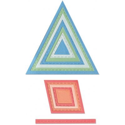 Sizzix Framelits 13 ks Geo Trojúhelníky a kosočt – Sleviste.cz