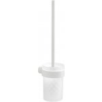 Gedy pirenei WC štětka závěsná bílá mat sklo satin PI330302 – Zboží Dáma