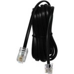 Telefonní kabel 4 žíly, RJ11 samec - RJ45 samec, 3 m, plochý, černý, pro ADSL modem, economy – Zboží Živě