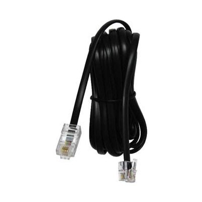 Telefonní kabel 4 žíly, RJ11 samec - RJ45 samec, 3 m, plochý, černý, pro ADSL modem, economy – Zboží Živě