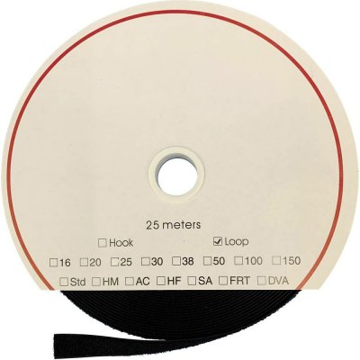 FASTECH® T0203099990325 pásek se suchým zipem, zalepení hotmelt , flaušová část, (d x š) 25000 mm x 30 mm, černá, 25 m – Hledejceny.cz